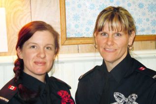 Heather Rioux and Jamie Malone, the two newest members of Central Frontenac Volunteer Fire Department, were honored in Sharbot Lake on January 23.